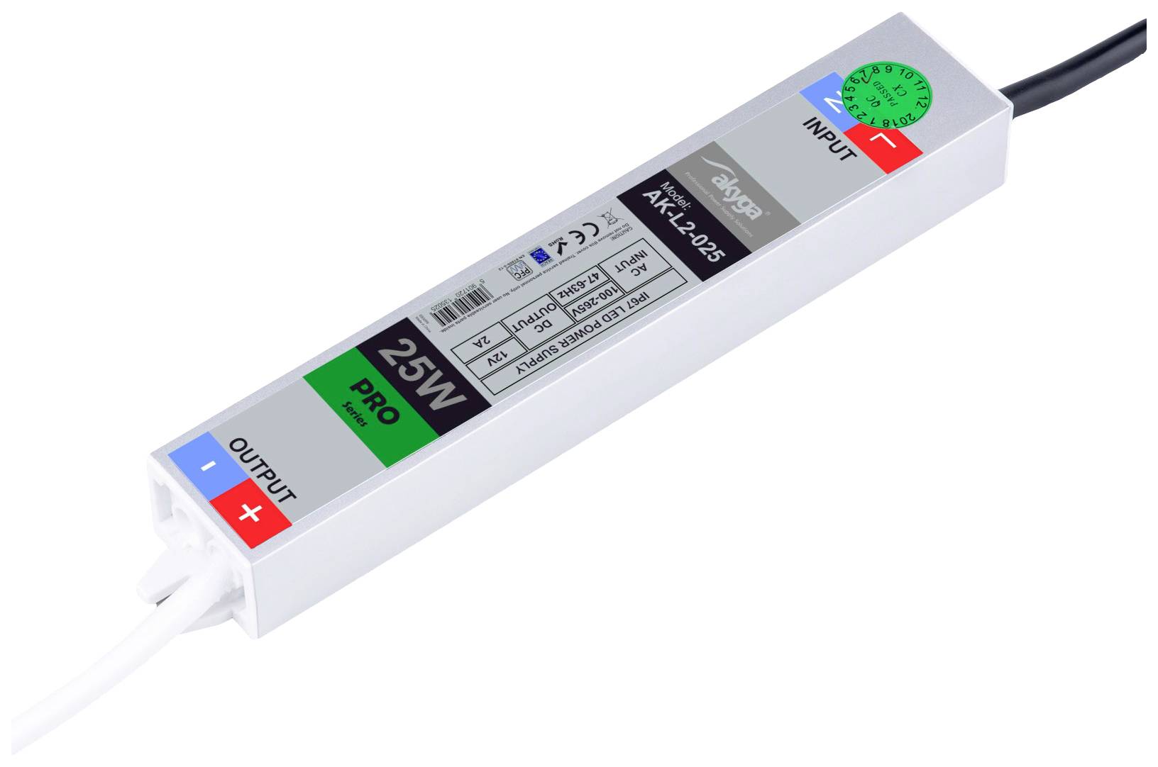 Akyga AK-L2-025 Industriële netvoeding 12 V/DC 2 A 25 W afbeelding