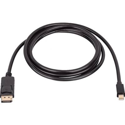 Čierny kábel s portmi DisplayPort a Mini DisplayPort určený na prepojenie počítačov s monitormi alebo inými zariadeniami.