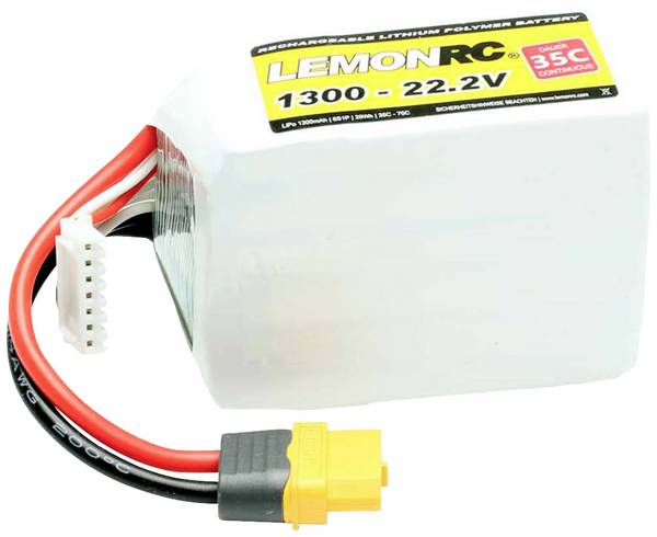LemonRC 15744 akupack Li-Pol, 22.2 V, 1300 mAh, články 6, 35 C, SoftCase, XT60