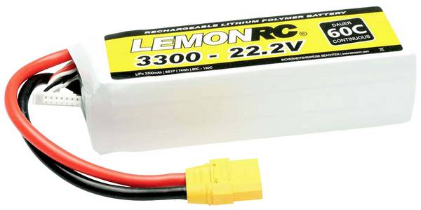 LemonRC 15763 akupack Li-Pol, 22.2 V, 3300 mAh, články 6, 60 C, SoftCase, XT90