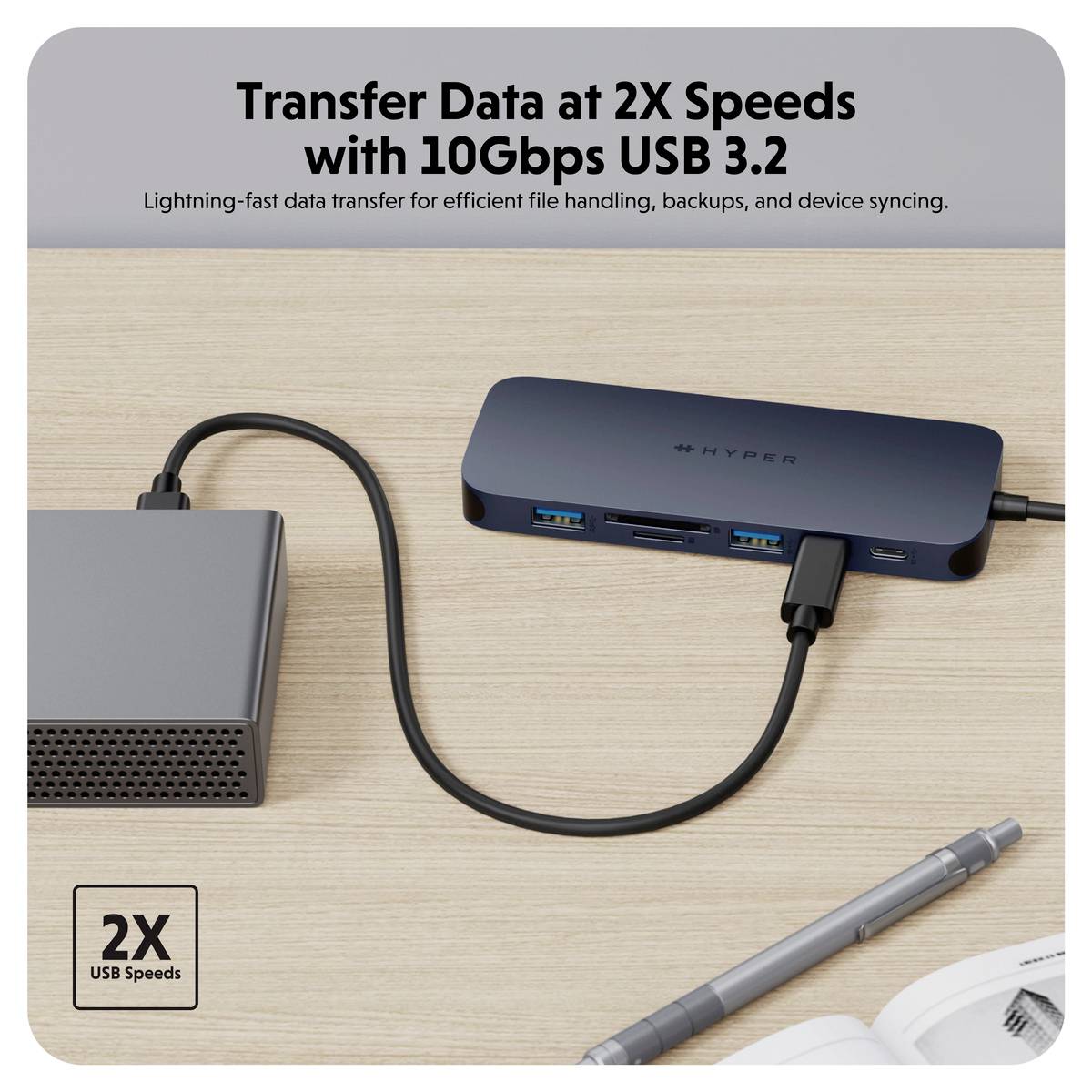 HYPER HD4005GL USB-C® dokovacia stanica Vhodné pre značky: univerzálny napájanie USB-C®-8