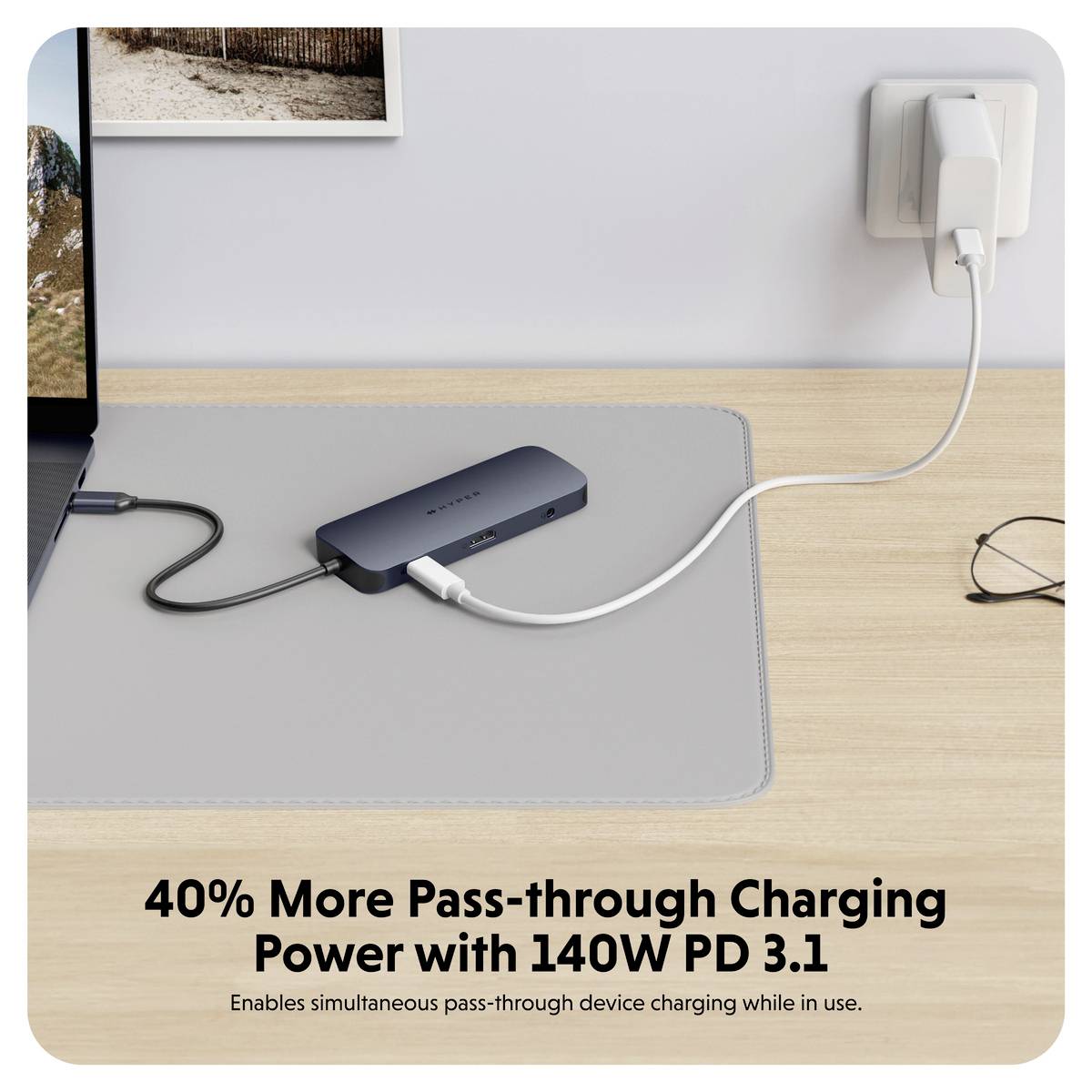 HYPER HD4005GL USB-C® dokovacia stanica Vhodné pre značky: univerzálny napájanie USB-C®-10