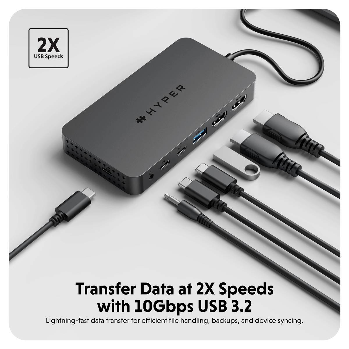 HYPER HD7002GL USB-C® dokovacia stanica Vhodné pre značky: univerzálny napájanie USB-C®-8