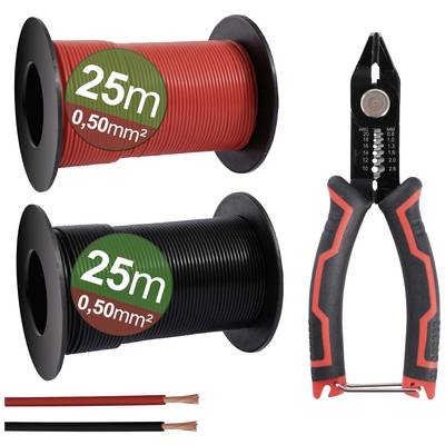 Quadrios 23CW028 Sortiment laniek, 0.5 mm², čierna, červená, 1 sada