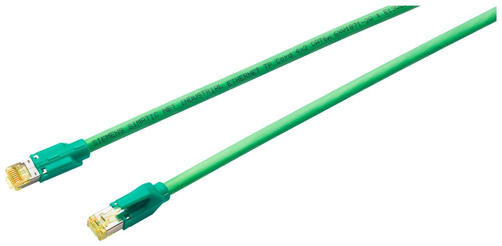 Zelený ethernetový sieťový kábel s RJ45 konektormi na oboch koncoch, vhodný pre počítačové a internetové pripojenia.
