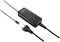 Čierna nabíjačka s USB-C portom a dvojpólovým zástrčkovým adaptérom pre európske zásuvky.