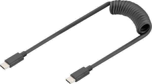 Digitus AK-300431-006-S USB-C® adaptér [1x USB-C® - 1x USB-C®] čierna špirálový kábel 1 m