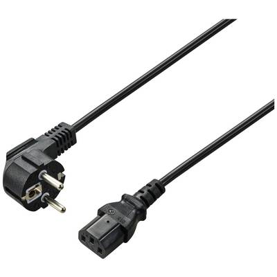 Čierny elektrický kábel s eurokonektorom a IEC konektorom, vhodný na prepojenie elektronických zariadení so zdrojmi napájania.