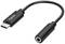 USB-C na 3,5 mm jack adaptér od Hama. Čierny kábel, umožňuje pripojenie 3,5 mm jack konektora k USB-C portu.