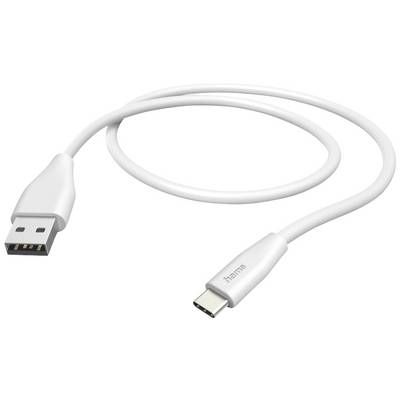Biely USB kábel so štandardným USB-A konektorom na jednej strane a USB-C konektorom na druhej strane.