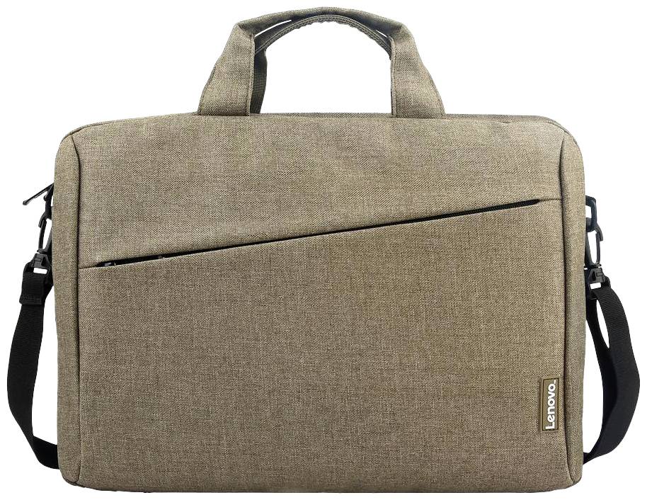 Hnedá taška na notebook s rukoväťou a nastaviteľným ramenným popruhom, vhodná pre prepravu elektronických zariadení.