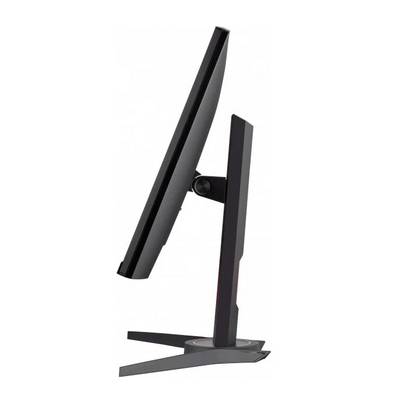 Bočne zobrazený moderný počítačový monitor s elegantným dizajnom stojí na stabilnom podstavci.
