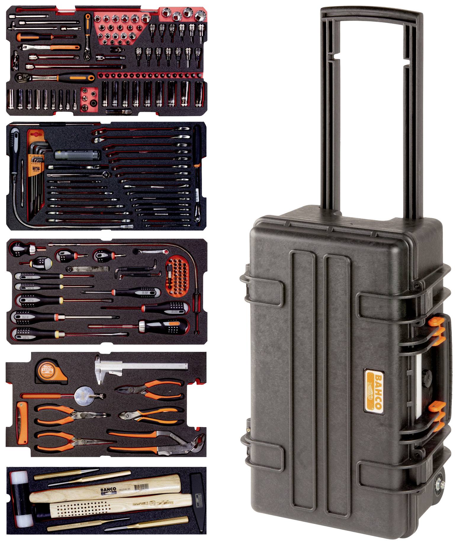 Bahco 4750RCHDW01FF3 Flygmekaniker, Elektriker, Hantverkare, Hantverkare, Tekniker, Universal, Motorfordon, L&auml;rling Verktygsv&auml;ska med utrustning 194-delars (B