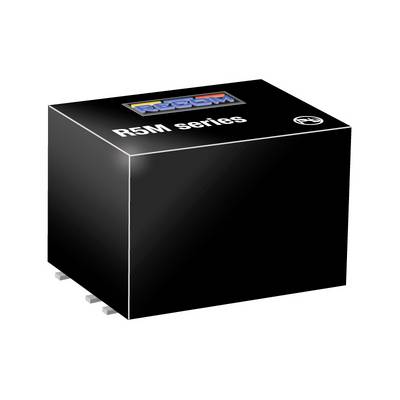 Čierny obdĺžnikový elektronický komponent s nápisom 'R5M series' a logom. Na spodnej strane sú viditeľné štyri pripojovacie kontakty.