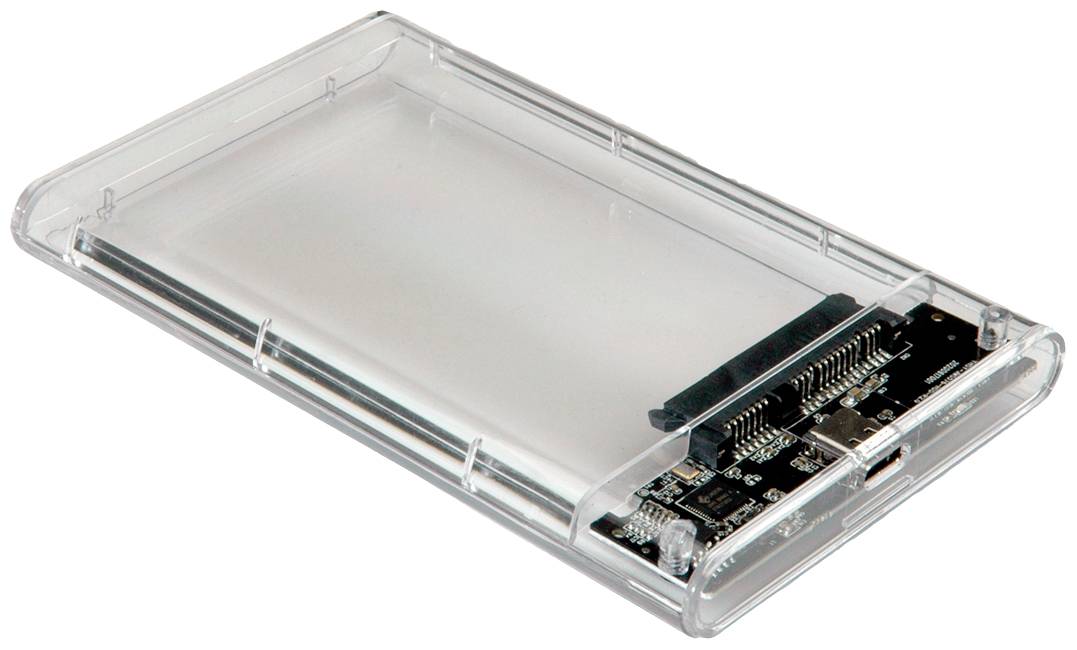 Priehľadný kryt pre internú pevný disk, zobrazuje elektronické konektory a umožňuje zakrytie pevného disku.