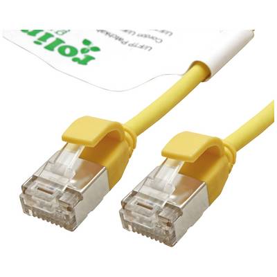 Dva žlté ethernetové káble so zástrčkami.