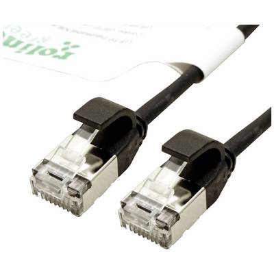 Dva čierne ethernetové káble s priehľadnými konektormi ležia vedľa seba na bielom povrchu.