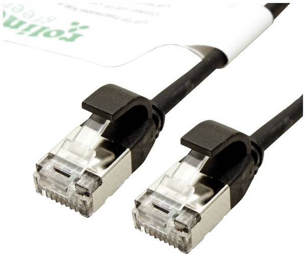 Roline green 21.44.3354 RJ45 sieťové káble, prepojovacie káble CAT 6A U/FTP 1.50 m čierna netienený, bez halogénov, samozhášavý 1 ks