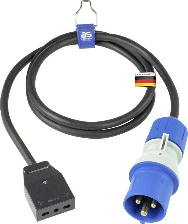 AS Schwabe 360488 napájací káblový adaptér, 16 A, čierna, 1.5 m