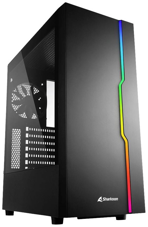 Sharkoon Sharkoon RGB Slider - Mid tower - ATX - Seitenteil mit Fenster (gehärtetes Glas) midi tower PC skrinka čierna