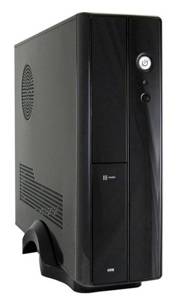 LC Power LC-1400MI mini tower PC skrinka čierna 1 predinštalovaný ventilátor, s vetracími drážkami