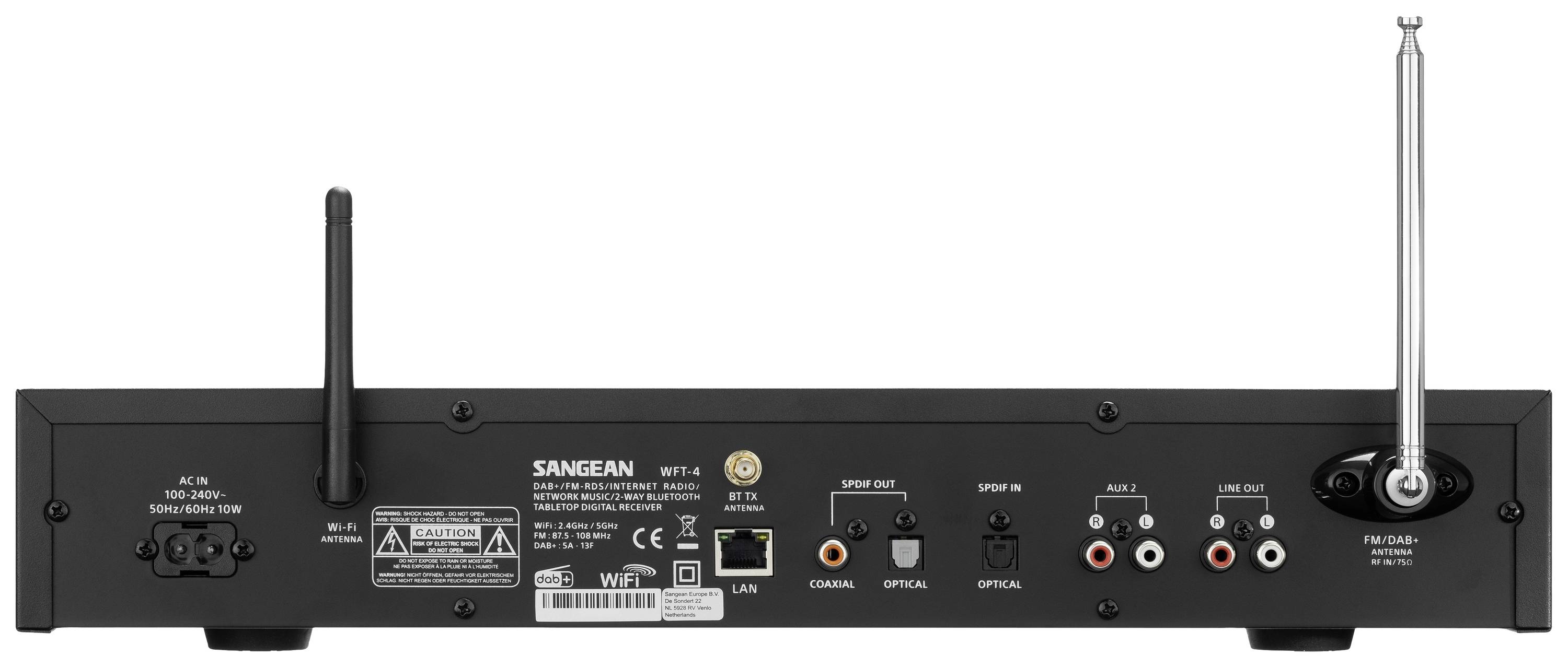 Sangean WFT-4 internetové rádio Bluetooth®, DAB +, internetové rádio, WLAN, čierna-3