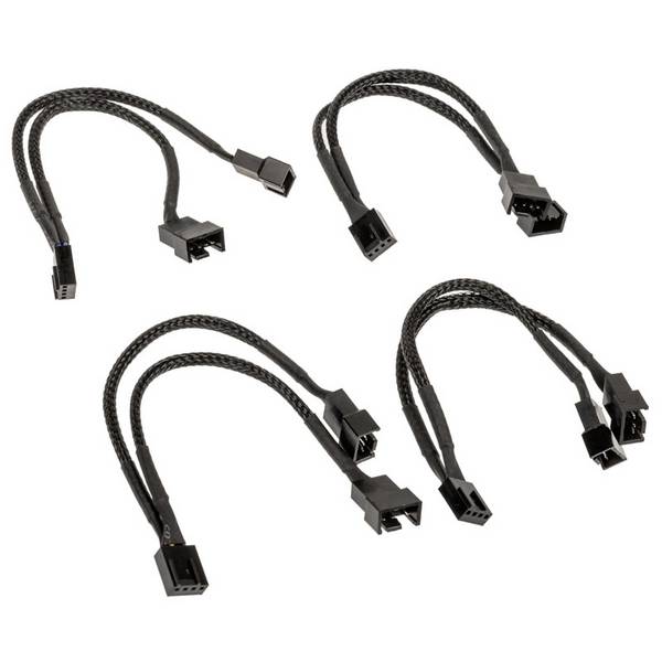 Akasa PWM Lüftersplitter, 4er Pack PC fan controller čierna