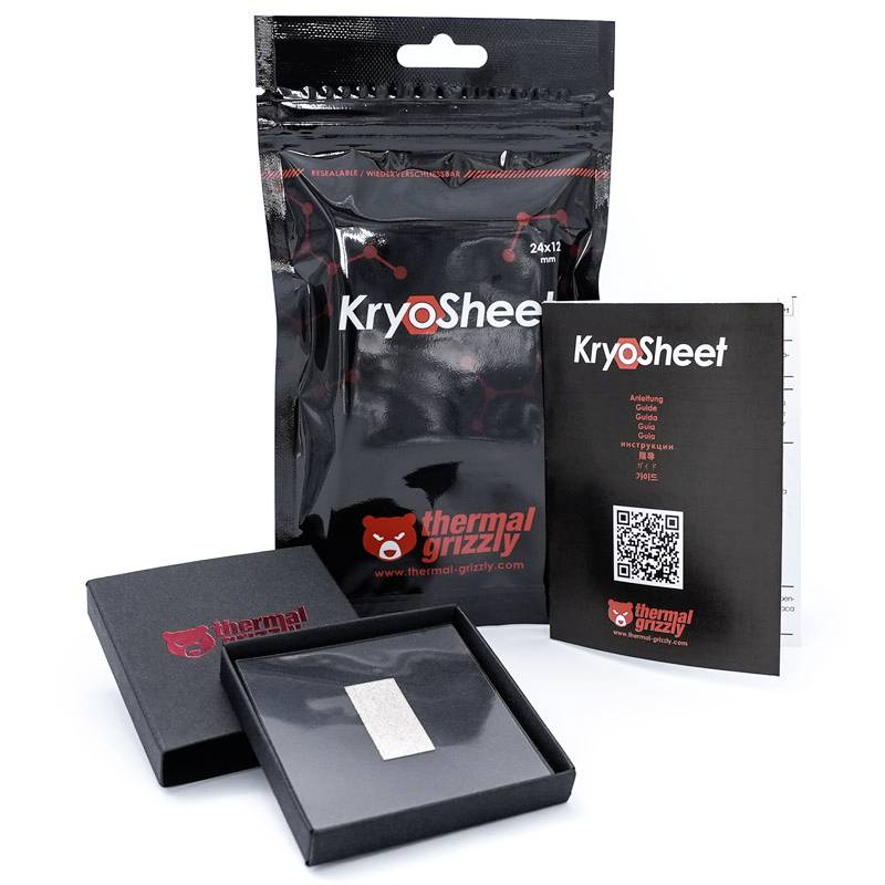 Thermal Grizzly KryoSheet Warmtegeleidend pad 0.2 mm (l x b) 24 mm x 12 mm afbeelding
