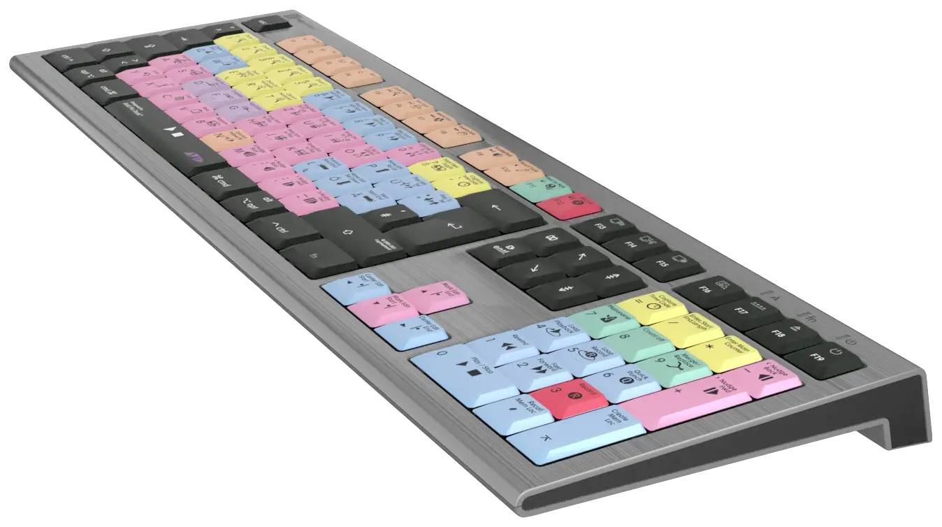 Klávesnica s farebne označenými klávesmi zobrazuje pomocné funkcie pre softvér na úpravu videa. Farebné odlíšenie zjednodušuje používanie.