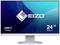 Počítačový monitor značky EIZO zobrazuje nápis 'USB-C Docking, 24 palcov, 60,5 cm'. Pozadie je modré.