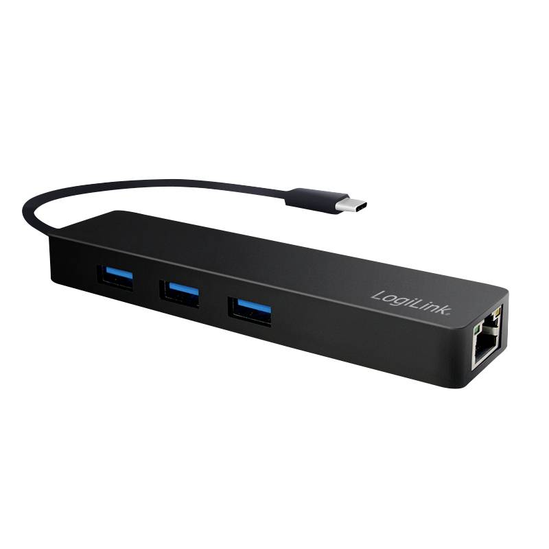 LogiLink UA0313 USB-C® (USB 3.1) Multiport hub Sort
