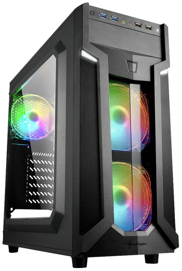 Sharkoon Sharkoon VG6-W RGB - Tower - ATX - Seitenteil mit Fenster (Acryl) midi tower PC skrinka čierna