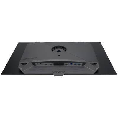 Zadná strana počítačového monitora s viacerými portami: HDMI, DisplayPort, USB a napájací konektor.