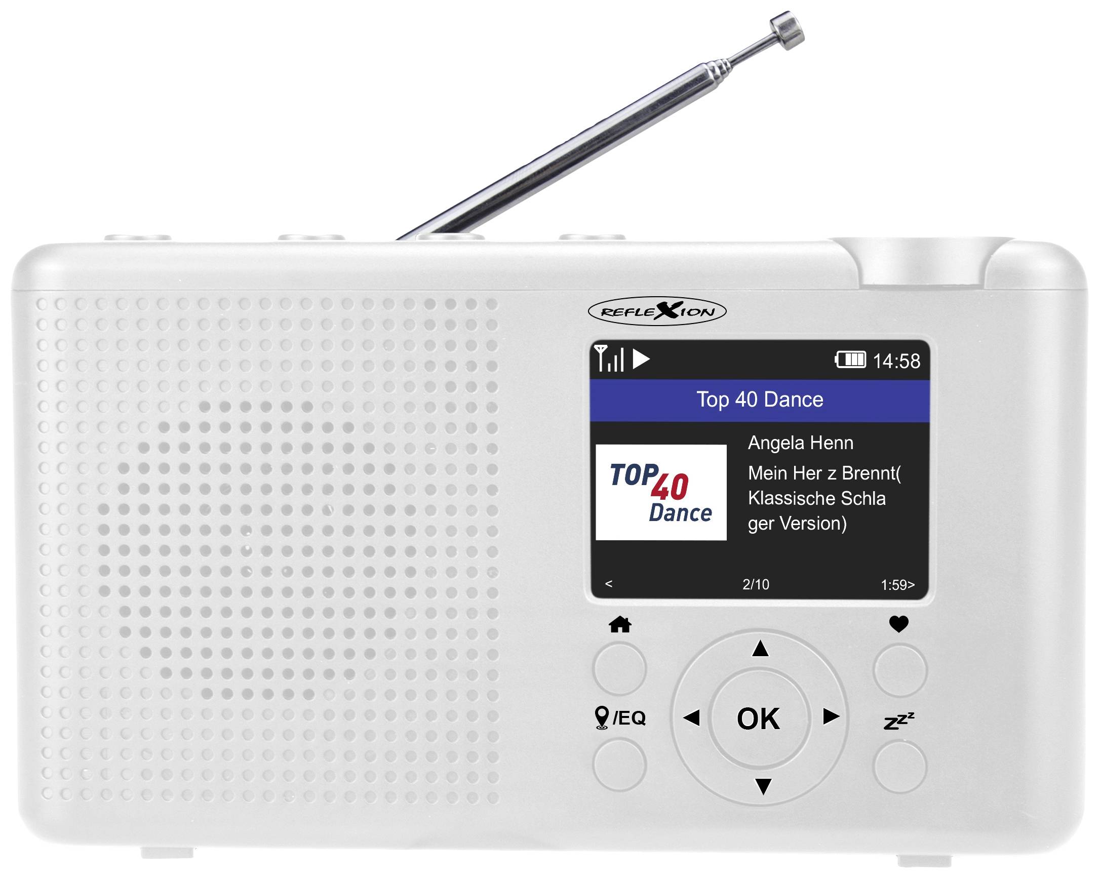 Reflexion TRA23i/WH Radio Internet da tavolo Internet, DAB+, DAB, FM Bluetooth, Internetradio, DAB+, FM ricaricabile Bianco