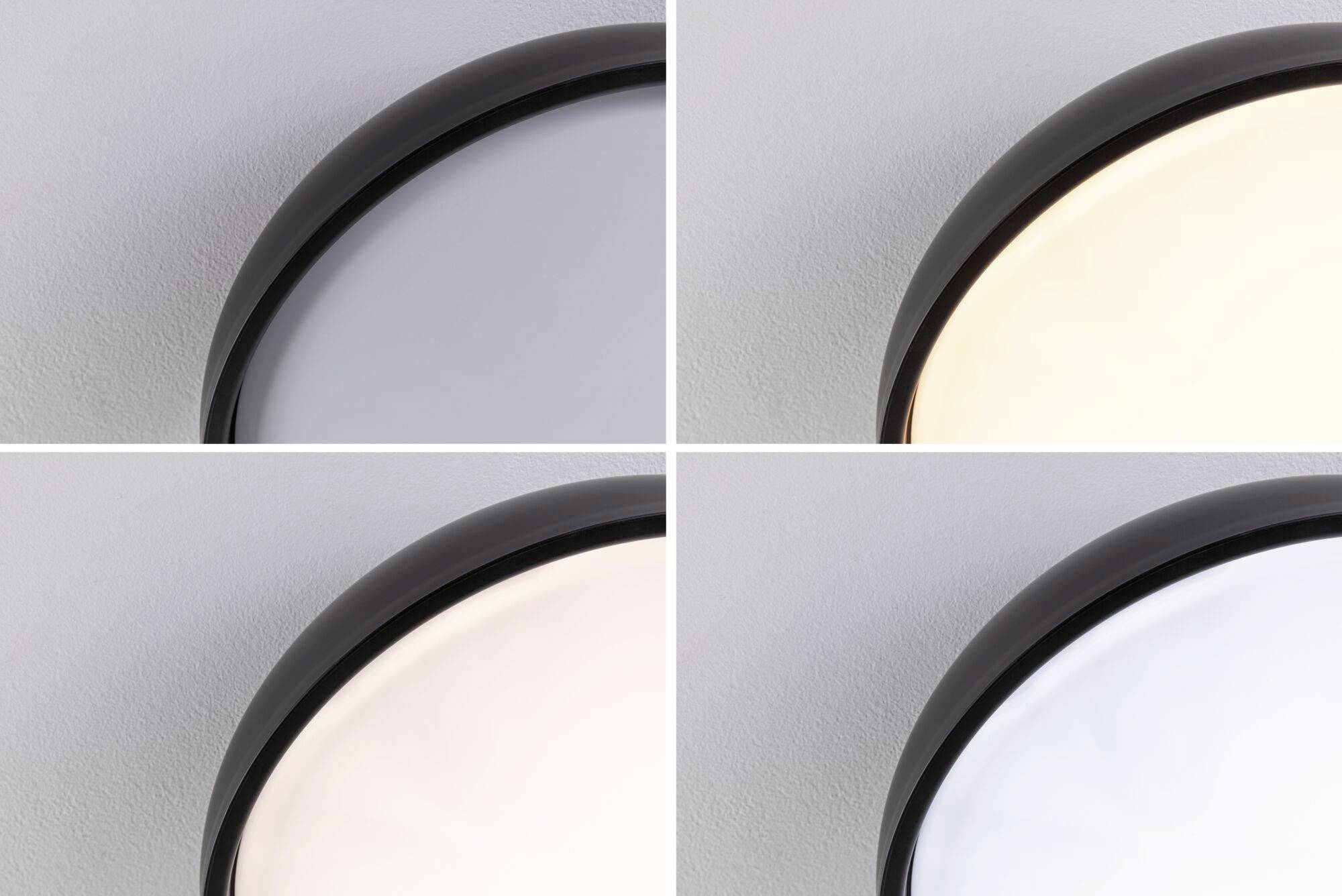 Okrúhle svetlo na strope ukazuje štyri rôzne farby svetla: neutrálnu, teplú, jemne ružovú a chladnobielu.