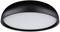 Okrúhle, čierne stropné svietidlo s bielym difúzorom, ktoré poskytuje rovnomerné rozptýlenie svetla v interiéroch.