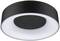 Čierne okrúhle stropné svietidlo s bielym stredným svetlom, moderný dizajn, ideálne pre súčasné interiéry.