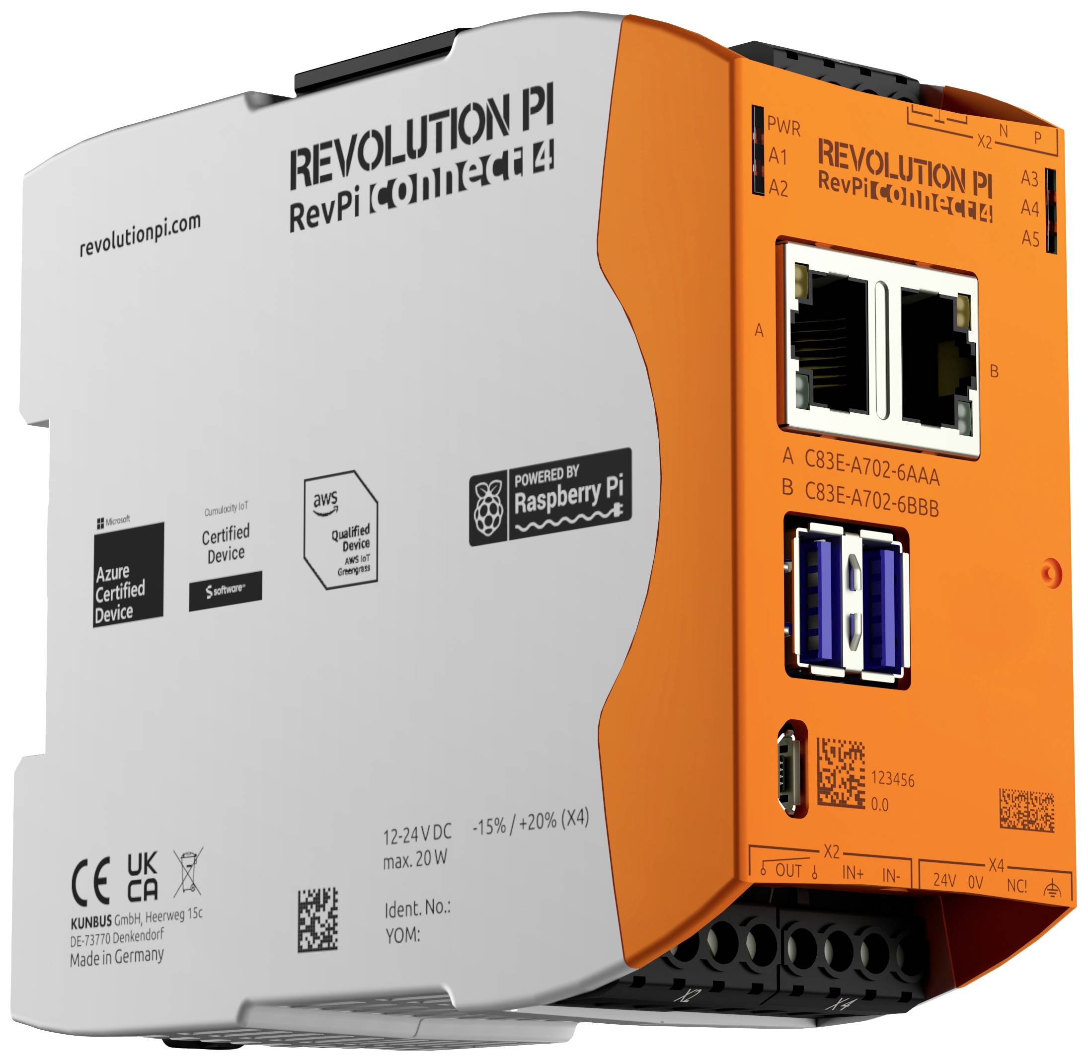 Revolution Pi by Kunbus RevolutionPi Connect 4 PR100378 PLC-uitbreidingsmodule 24 V/DC afbeelding