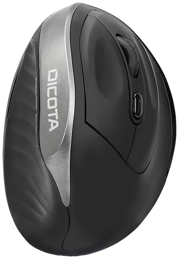 Dicota RELAX optická ergonomická myš, prenos bezdrôtový, 5 tlačidlo, 800 dpi, 1200 dpi, 1600 dpi, čierna