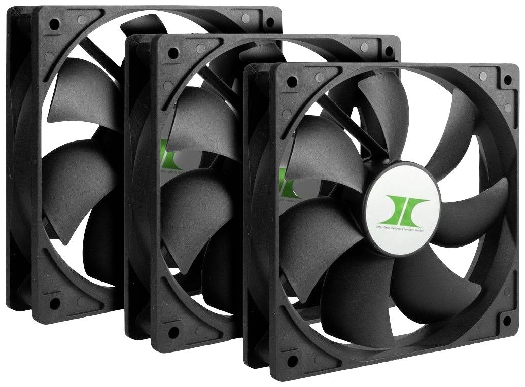 Inter-Tech 88887289 Ventola per PC case Nero (L x A x P) 120 x 25 x 120 mm