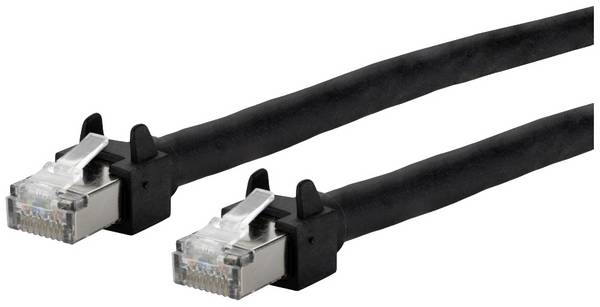 Metz Connect 13084F5000-E RJ45 sieťové káble, prepojovacie káble CAT 5e S/UTP 5.00 m čierna možno použiť pre vlečenie, krytie PUR, odolný proti UV žiareniu 1 ks
