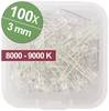 Quadrios LED sortiment  chladná biela guľatý 3 mm 9000 mcd 30 ° 20 mA 3.0 V Box