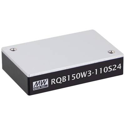 Elektronický modul s nápisom 'RQB150W3-110S24' a logom 'MW Mean Well' na prednej strane.