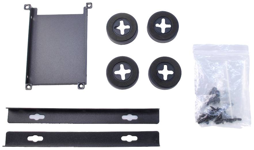 Kovový rám, štyri plastové kolesá so stredovým otvorom, dve kovové upevnenia a vrecko so skrutkami. Príslušenstvo pre montáž.