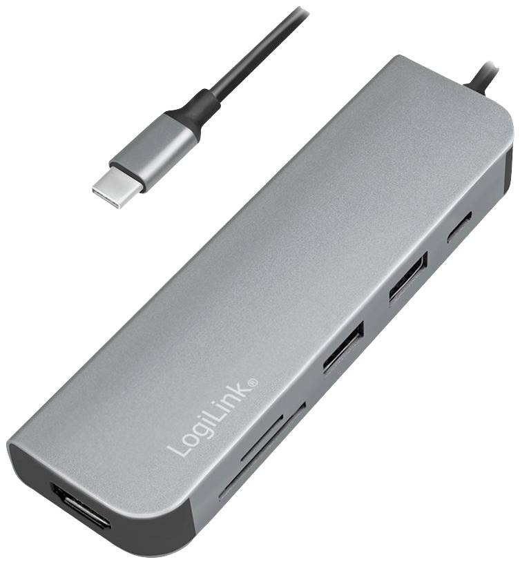 LogiLink UA0343 USB-C® (USB 3.1) Multiport Hub Alluminio