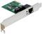 Zelená sieťová karta s PCIe rozhraním a ethernetovým portom pre pripojenie počítačov do sietí.