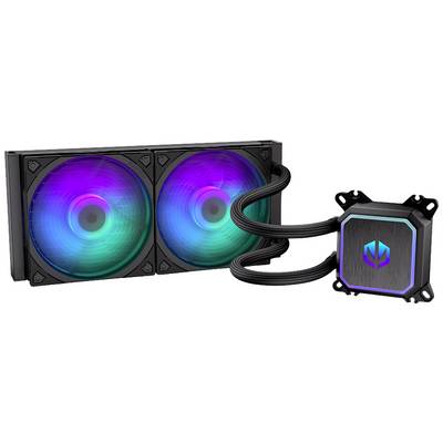 Kvapalinový chladiaci systém s RGB podsvietením, dvoma ventilátormi a pumpou. Vhodný na chladenie počítačových procesorov.