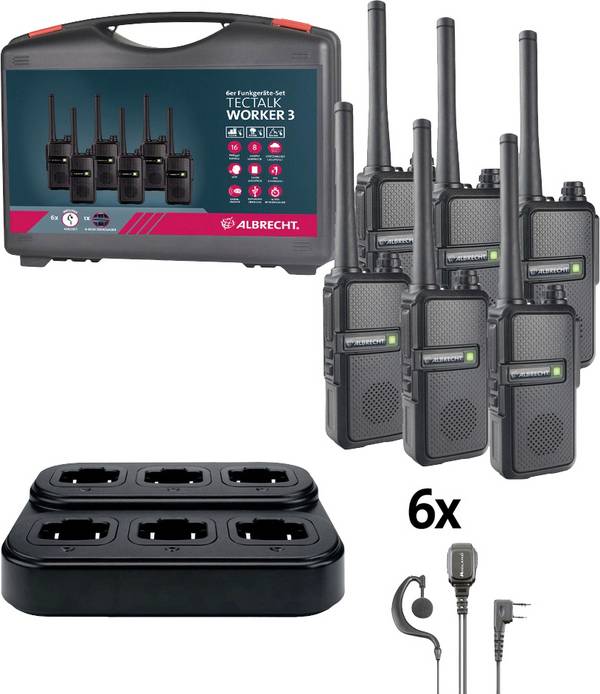 Albrecht Tectalk Worker 3 29827 PMR rádiostanica/vysielačka sada 6 ks