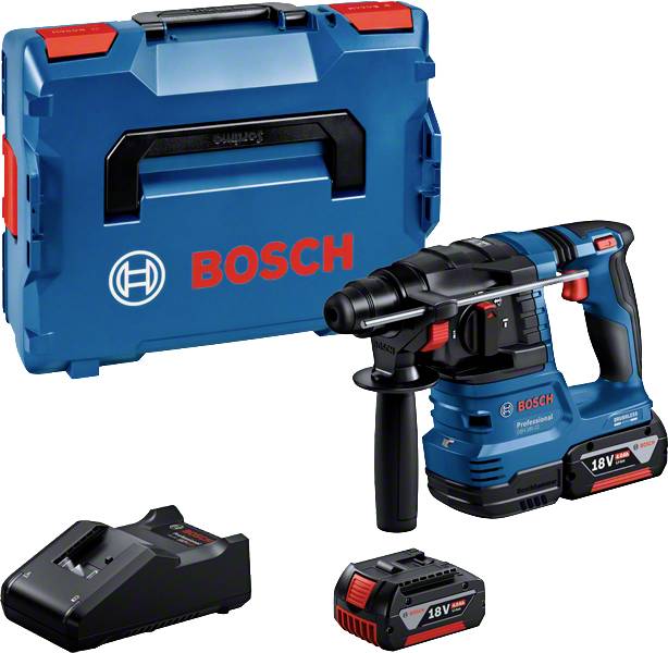 Bosch Professional GBH 18V-22 SDS-Plus-Borrhammare batteri 18 V 4 Ah Li-Ion inkl. 2x batterier, inkl. laddare, inkl. väska