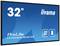 Modrý displej zobrazuje '32"', 'iiyama', 'ProLite LH3260HS-B1AG' a 'Full HD'.